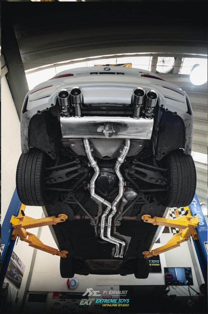 BMW F80 M3/F82 M4 | 3.0TT S55 | 2014-2020 نظام اكزوست رياضي تفصيل طقم كامل 4 مخارج (ستريت بايب / داون بايب / ريموت تحكم)