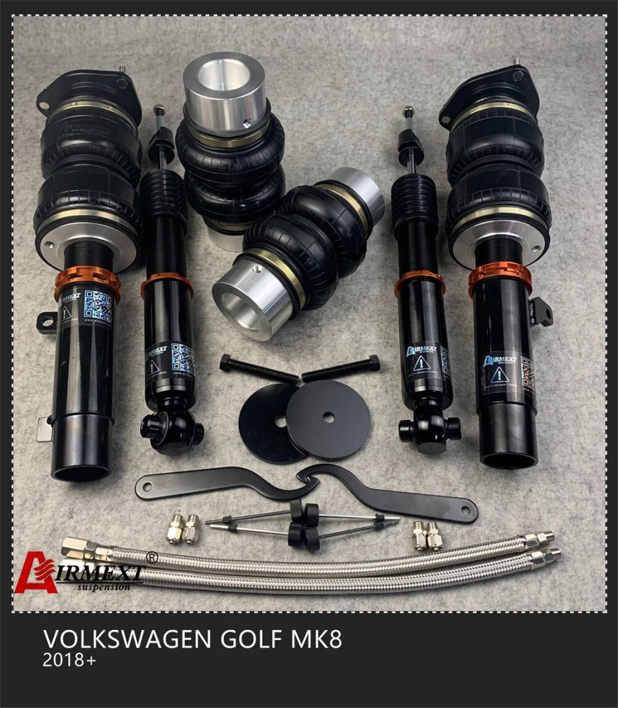 Volkswagen Golf MK8 FWD (2018+) مساعدات هوائية موديل T طقم كامل + أنظمة التحكم بالهواء