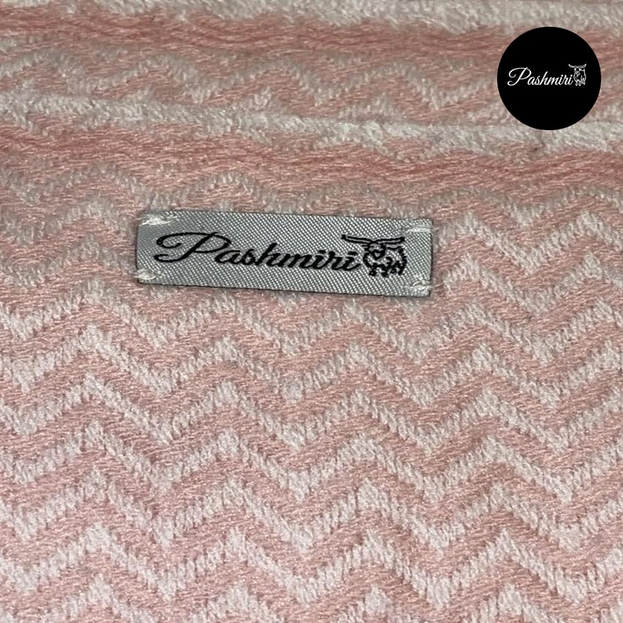 شال كشميري أصلي زهري مع أبيض فائق النعومة صنع يدوي/ نسائي 2م×70سم               Pure, ultra-soft handmade cashmere wool scarf