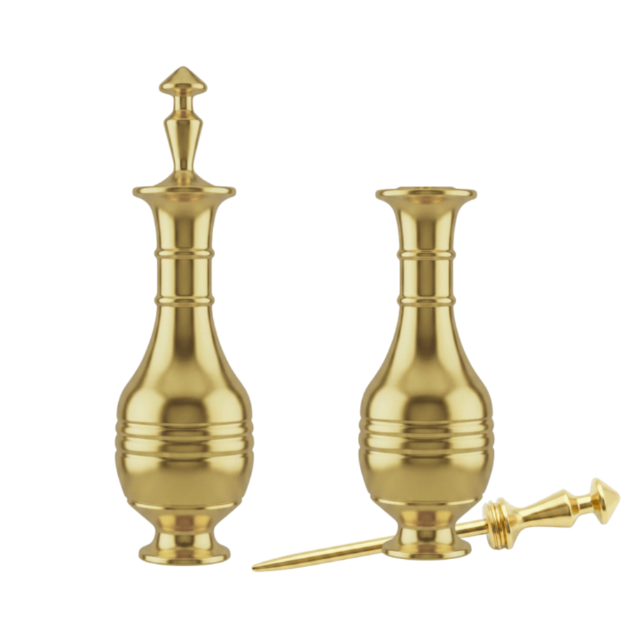 مكحلة نحاس ذهبي مقاس صغير  Small Gold Tone Brass Kohl Container