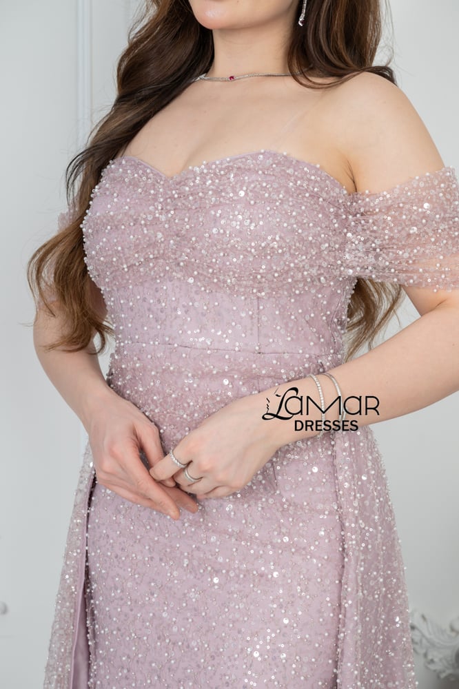 فستان  سهره فخم لون لحمي
