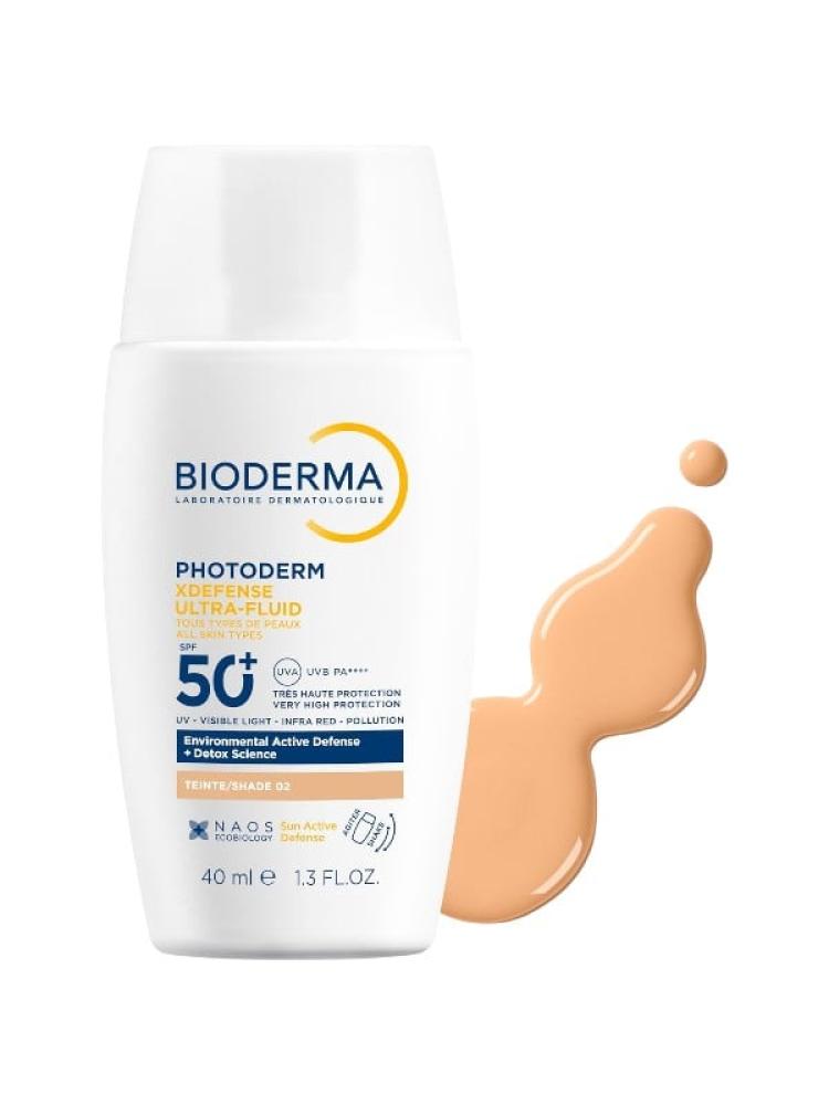 واقي شمس ملون فوتوديرم إكس ديفنس ألترا-فلويد SPF 50+ من بيوديرما - درجة 02 40 مل