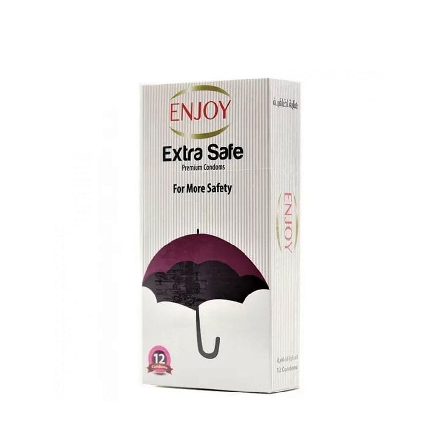 انجوي واقي ذكري زيادة امان  12 حبه ENJOY CONDOMS 12 PCS EXTRA SAFE 626