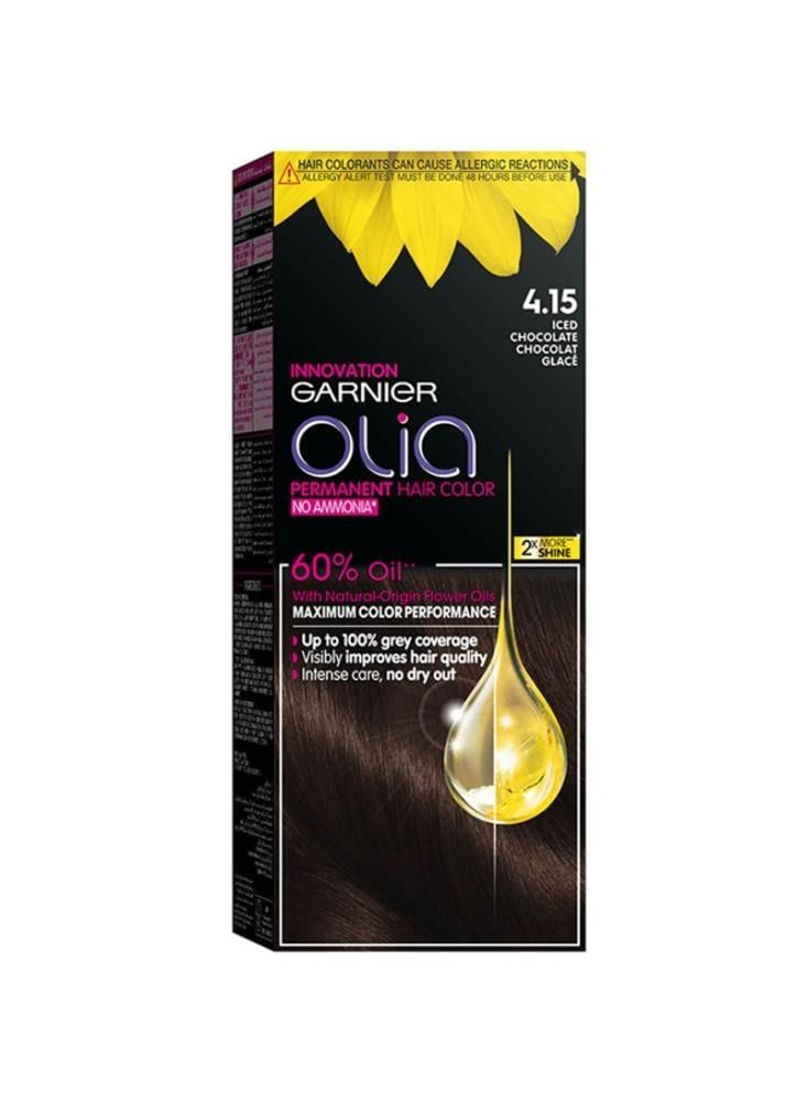 غارنيه صبغة دائمة للشعر 4.15 شوكلاته ثلاجي GARNIER OLIA HAIR COLOR 4.15 ICED CHOCOLATE 41350
