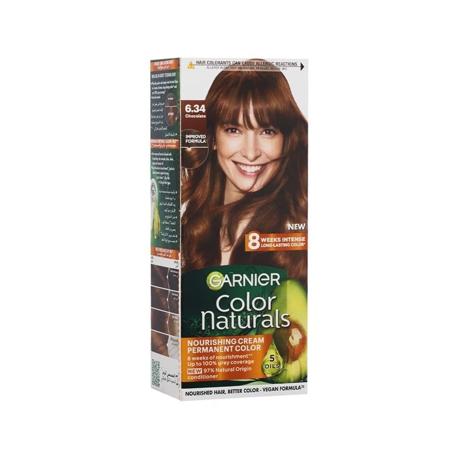 غارنيه صبغة كولور ناتشرالز 6.34 بني شوكلاته GARNIER COLOR NATURALS -6.34 CHOCOLATE (81311)