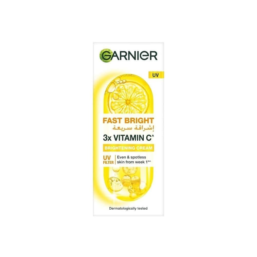 غارنيه كريم للتفتيح حماية ضد أشعة الشمس مع فيتامين سي باليمون 50مل 9999 GARNIER FAST FAIRNESS CREAM UVA/UVB WITH VITAMIN C&LEMON 50ML(9999)