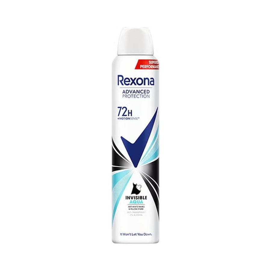 ريكسونا بخاخ مزيل عرق 200مل انجليزي انفيسبل نسائى REXONA SPRAY 200 ML -EN INVISIBLE AQUA (2192)+(10367)