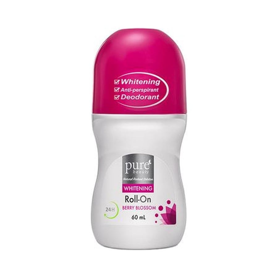 بيور بيوتي رول أن المفتح المقاوم للتعرق بيري بلوسوم 60مل PURE BEAUTY WHITENING ROLL-ON BERRY BLOSSOM 60ML (0965)