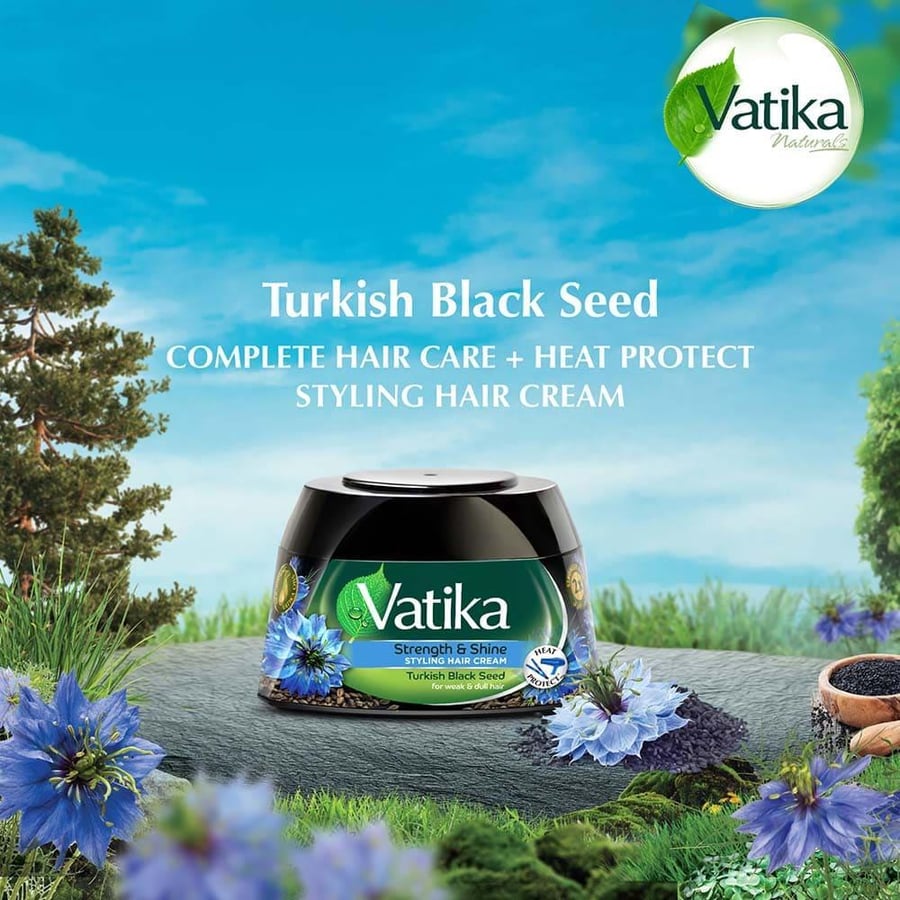 فاتيكا كريم شعر 210مل بالحبة السوداء VATIKA STYLING HAIR CREAM STRENGTH SHINE BLACKSEED 210ML