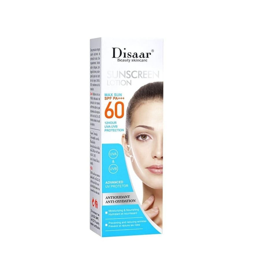 ديسار لوشن واقي شمس 50جرام 60 ماكس DISAAR SUNSCREEN LOTION 50GM SPF PA+++ 60 MAX SUN (226287)