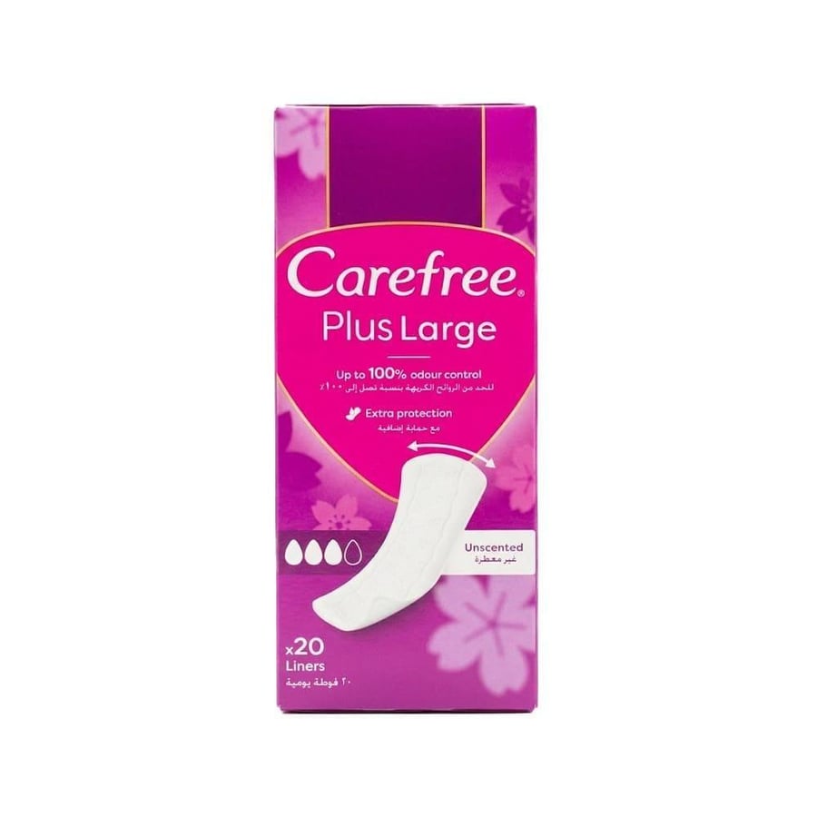 كيرفري بلس لارج 20 فوطة يومية عطر خفيف CAREFREE PLUS LARGE 20PANTYLINERS LIGHT SCENT(039559)