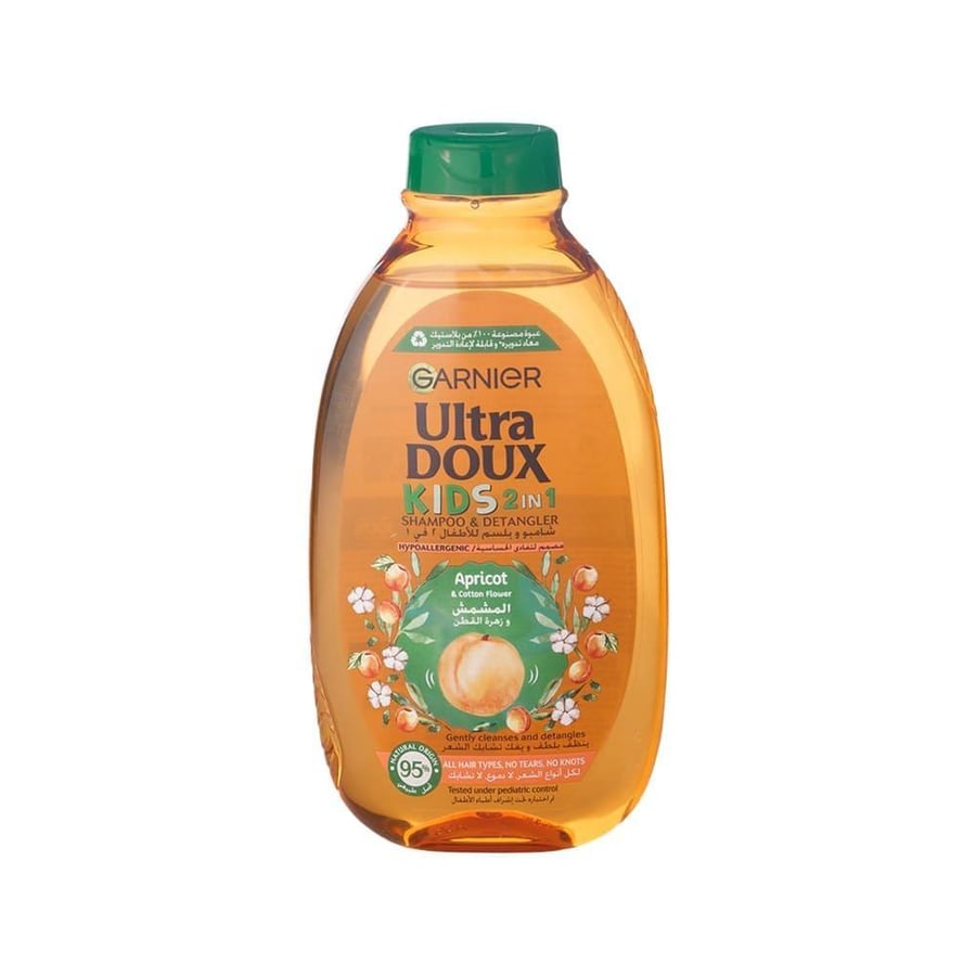 جارنير شامبو و بلسم 400مل للاطفال 2 في 1 بالمشمش GARNIER SHAMPOO AND DETANGLER 400ML KIDS 2 IN 1 APRICOT (511995)