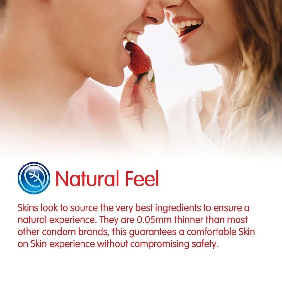 اسكينز واقي ذكري بالفراولة 8 حبات SKINS CONDOM STRAWBERRY 8 CONDOMS