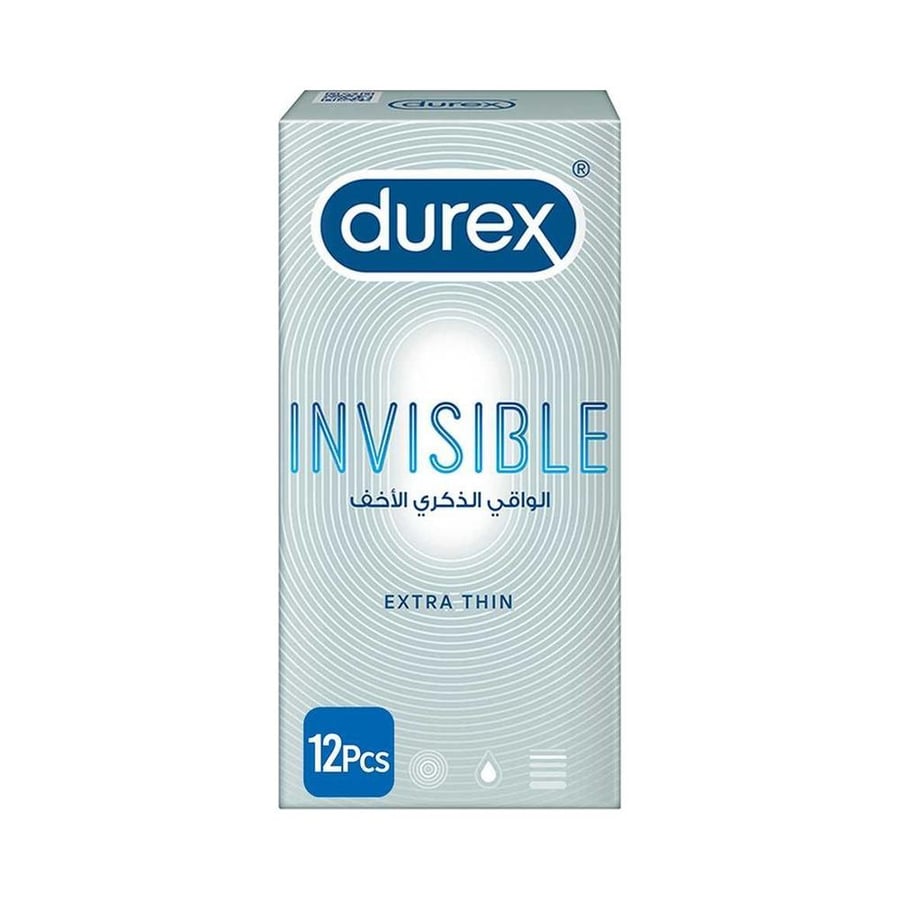 دوريكس واقي ذكري  12 حبه شديد الرقة رصاصي DUREX CONDOM 12 PCS INVISIBLE - 50738