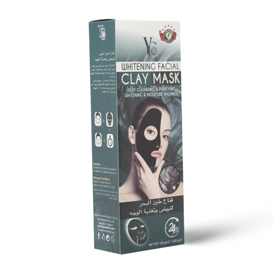 واي سي قناع طين البحر لتبييض وتغذية الوجه 100مل YC WHITENING MASK FACIAL CLAY DEEP CLEANSING PURIFYING 100ML