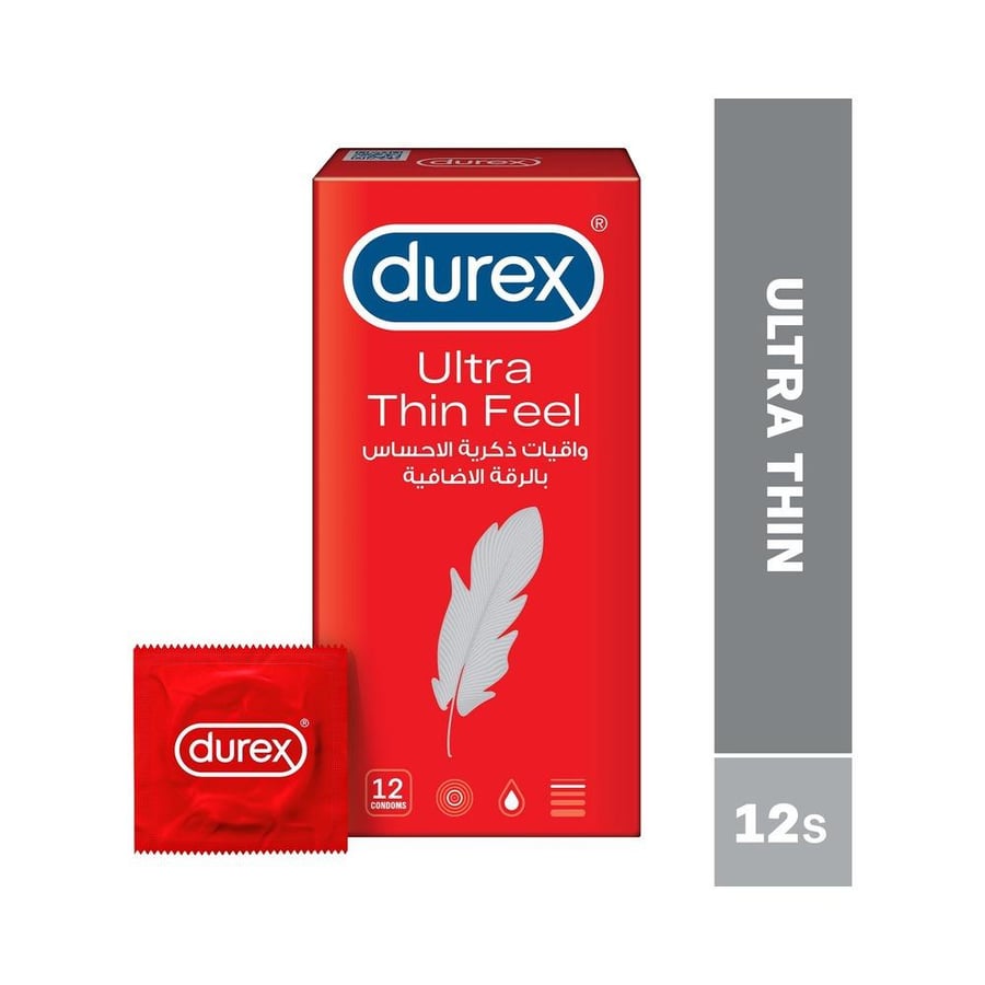 ديوريكس واقي ذكري 12 حبه احساس بالرقة الاضافية DUREX CONDOM 12 PCS ULTRA THIN FEEL- 66467