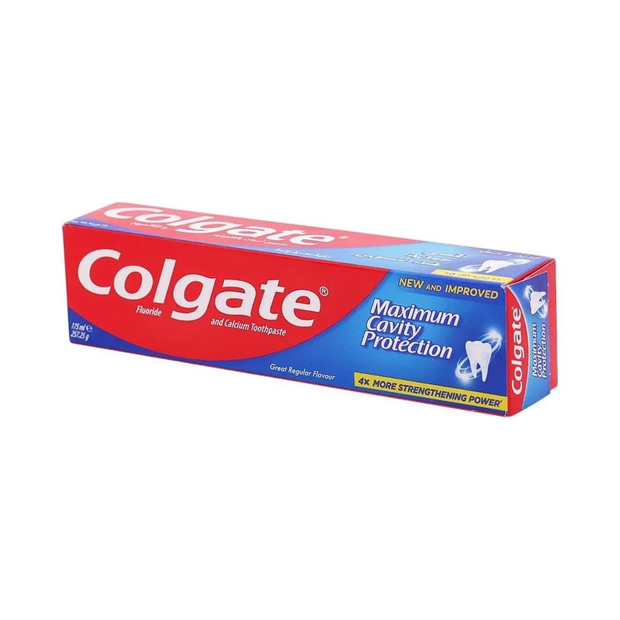 كولجيت معجون اسنان اقصي حماية ضد التسوس نكهه عادية رائعه 175 مل COLGATE T.P 175 ML MAXI CAVITY PROTEC REGULAR FLAVOUR (6005)