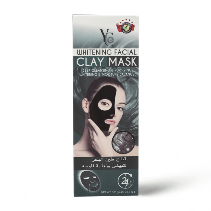 واي سي قناع طين البحر لتبييض وتغذية الوجه 100مل YC WHITENING MASK FACIAL CLAY DEEP CLEANSING PURIFYING 100ML