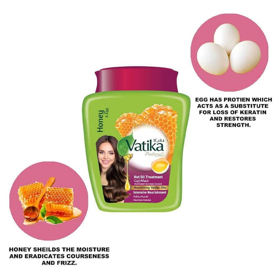 فاتيكا حمام زيت تغدية مكثفة 1كجم VATIKA HOT OIL TREATMENT 1 KG INTENSIVE NOURISHMENT -(PINK)