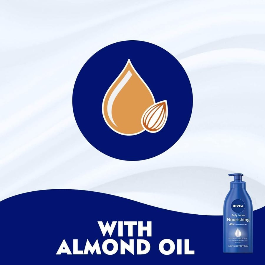 نيفيا لوشن للجسم 625 مل عنايه مركزه ومرطبه مغذي NIVEA BODY LOTION 625ML NOURISHING ALMOND OIL 13196