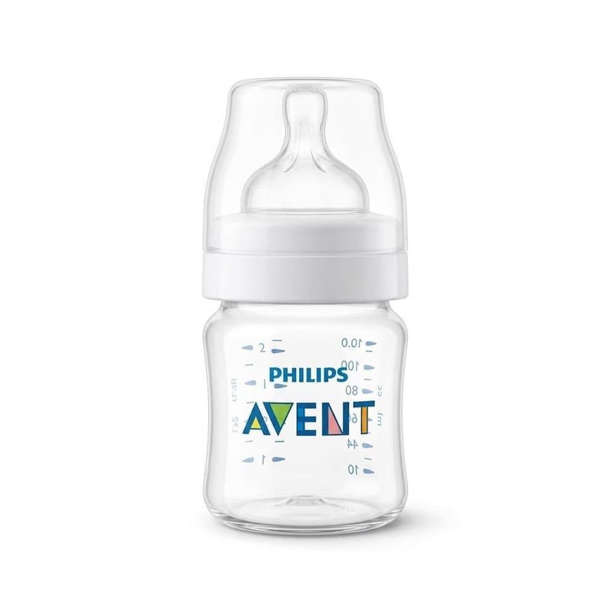 افنت رضاعة 125مل +0شهر رقم(1) بلاستيك ضد المغص -ازرق 100/01 AVENT BOTTLE BIBRERON ANTI-COLIC 125ML 0M NO(1) PLASTIC -BLUE SCY100/01 (009942)