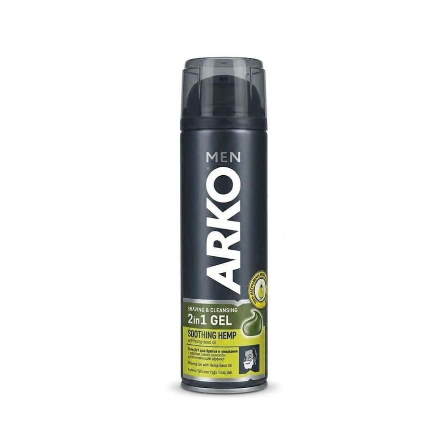 اركو جل الحلاقة 200 مل زيت بذور القنب ARKO SHAVING GEL 200ML SOOTHING HEMP(2040)