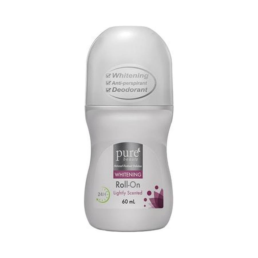 بيور بيوتي رول أن المفتح المقاوم للتعرق عطر خفيف 60مل PURE BEAUTY WHITENING ROLL-ON LIGHTLY SCENTED 60ML (0620)