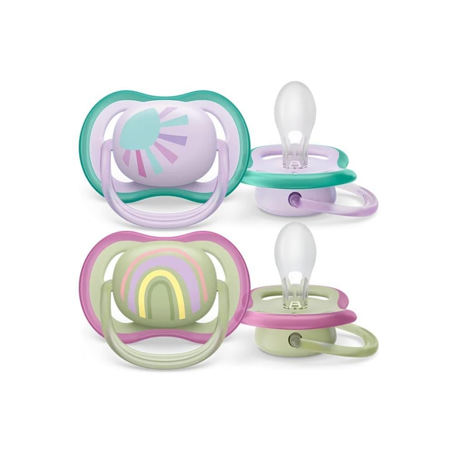 افنت لهايه الوان متنوعه الترا اير 0-6 اشهر -ازرق 085/59 AVENT SOOTHER ULTRA AIR 0-6M -BLUE SCF085/59 (017152)