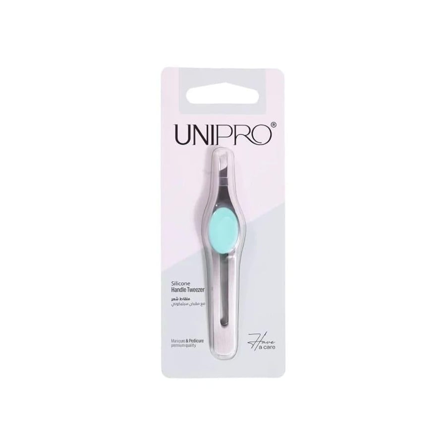 يونيبرو ملقاط شعر مع مقبض سيليكون 3714 UNIPRO SILICONE HANDLE TWEEZER (3714)