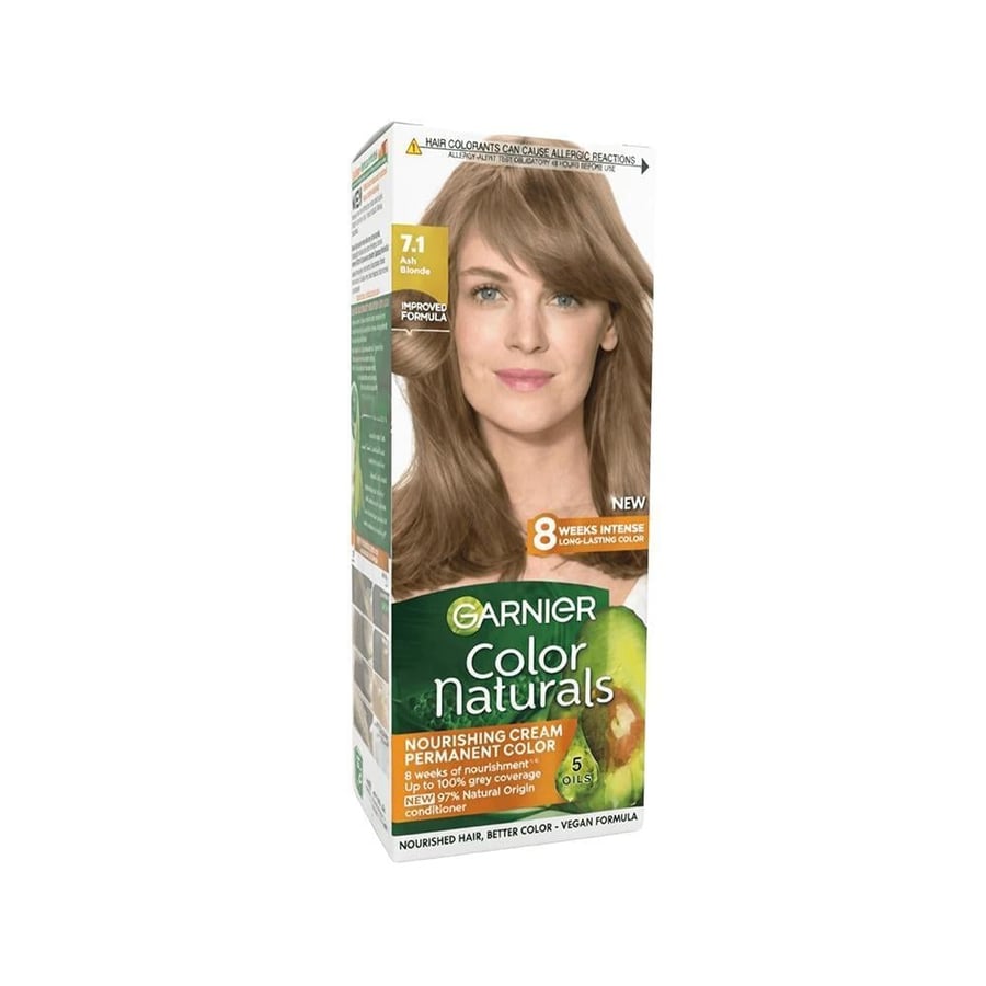 غارنيه صبغه كولور ناتشرلز 7.1 اشقر رمادي GARNIER COLOR NATURALS -7.1 ASH BLOND (81120)