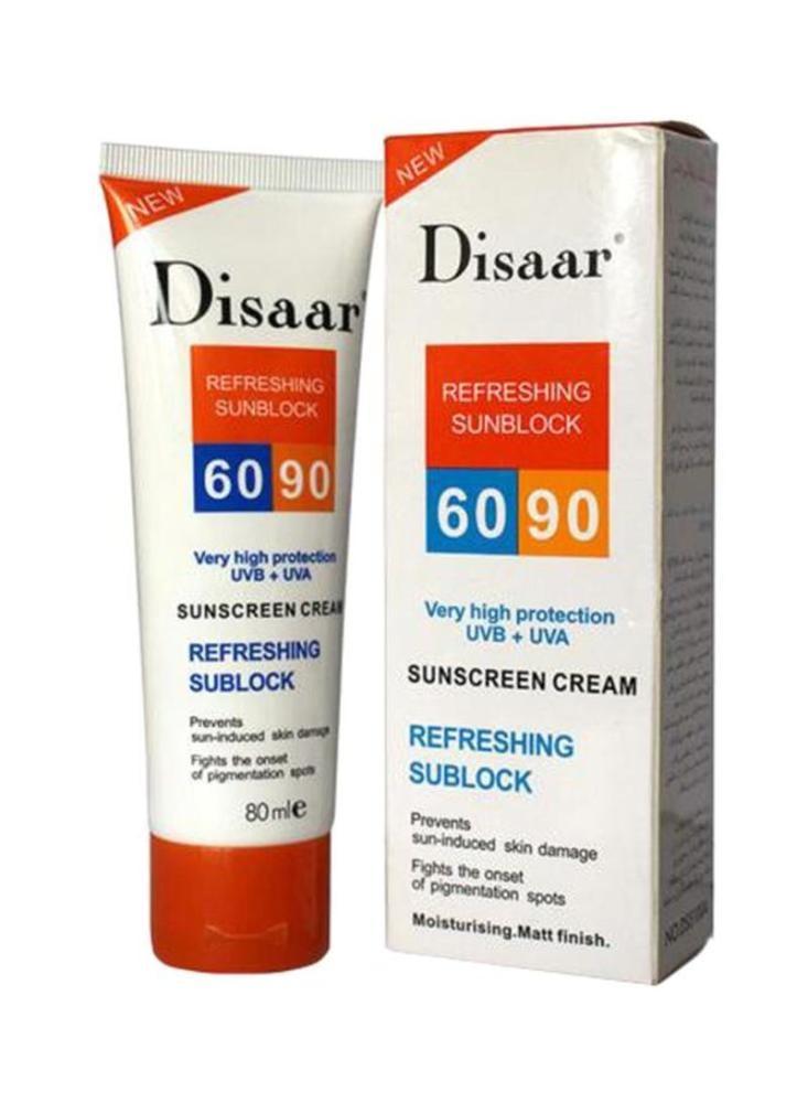 ديسار كريم واقي شمس ومنعش 80جم DISAAR REFRESHING SUNBLOCK 80GM SUNSCREEN CREAM UVB+UVA (7354)