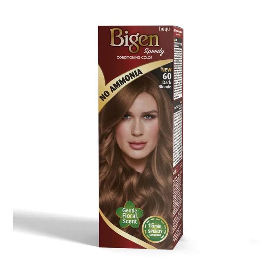 بيجون صبغة للشعر سبيدي 40جرام بدون امونيا 60 اشقر غامق BIGEN HAIR COLOR SPEEDY 40GM NO AMMONIA -60 DARK BLONDE 8104