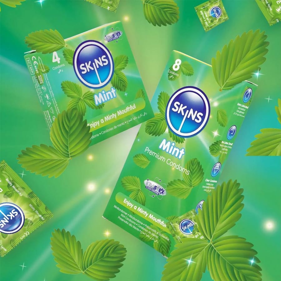 اسكينز واقي ذكري بالنعناع   8 حبات SKINS CONDOM MINT 8 CONDOMS