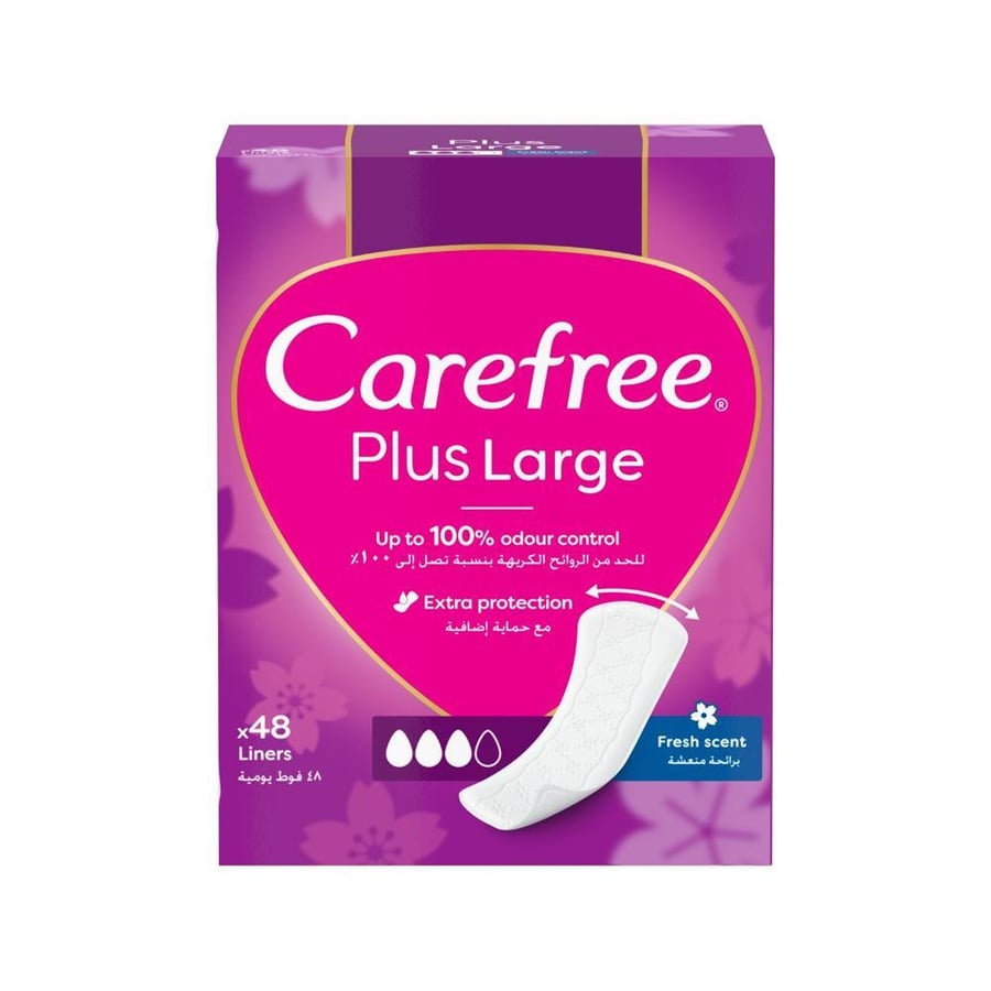 كيرفري فوط يوميه كبيره معطره 48 قطعه موف 5769 CAREFREE PANTYLINERS LARGE FRESH 48PCS (VIOLET) (5769)