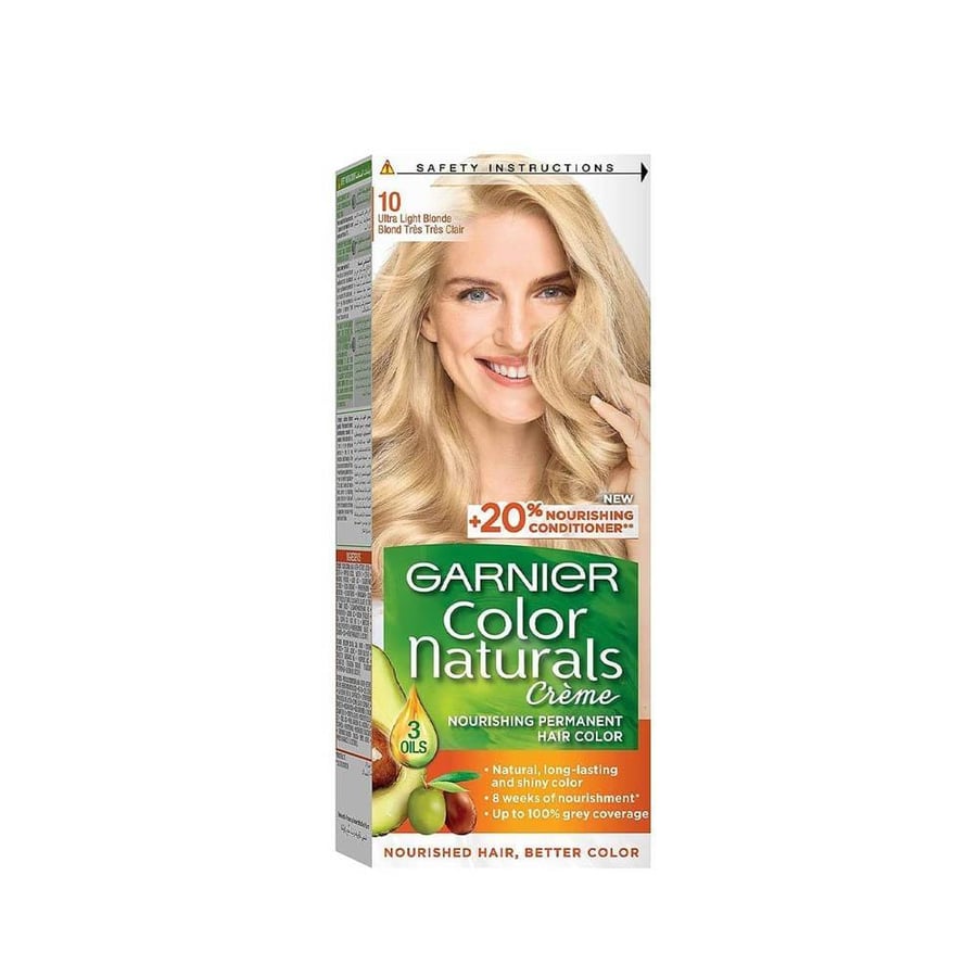 غارنيه صبغة كولور ناتشرلز 10 اشقر ثلجي فاتح GARNIER COLOR NATURALS -10 ULTRA LIGHT BLONDE 81113