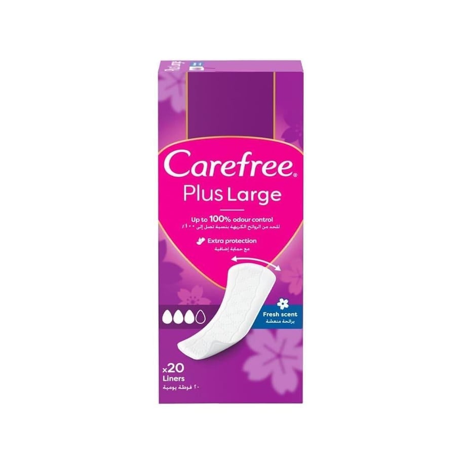 كيرفري بانتلينرز كبيرة جديدة 20 قطع 7037 CAREFREE PANTYLINERS LARGE FRESH 20PCS (7037)