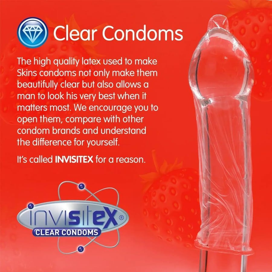 اسكينز واقي ذكري 4 حبات بالفراولة SKINS CONDOMS 4 PCS STRAWBERRY 4275