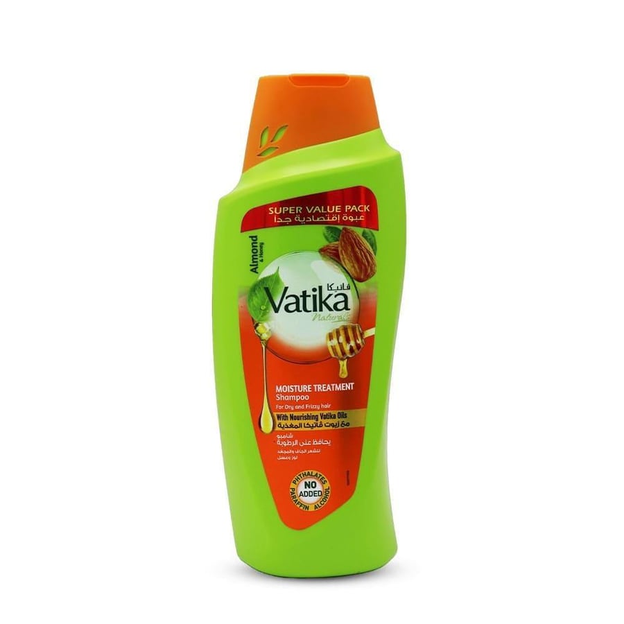 فاتيكا شامبو 700مل يحافظ علي الرطوبة باللوز والعسل برتقالي VATIKA SHAMPOO 700 ML MOISTURE TREATMENT (ALMOND-HONEY ) (701975)