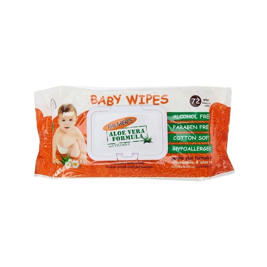 بالمرز مناديل مبللة للاطفال 72 منديل بالبابونج و الصبار PALMERS BABY WIPER 72 WIPES CHAMOMILE AND ALOE VERA (042843)