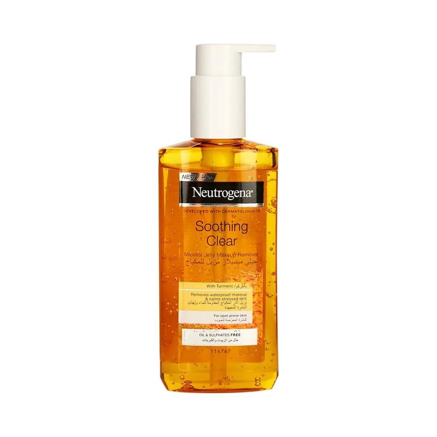 نيتروجينا غسول الوجه 200مل جيلي ميسلار مزيل المكياج بالكركم NEUTROGENA FACE WASH 200 ML SOOTHING CLEAR MICELLAR JELLY -5667