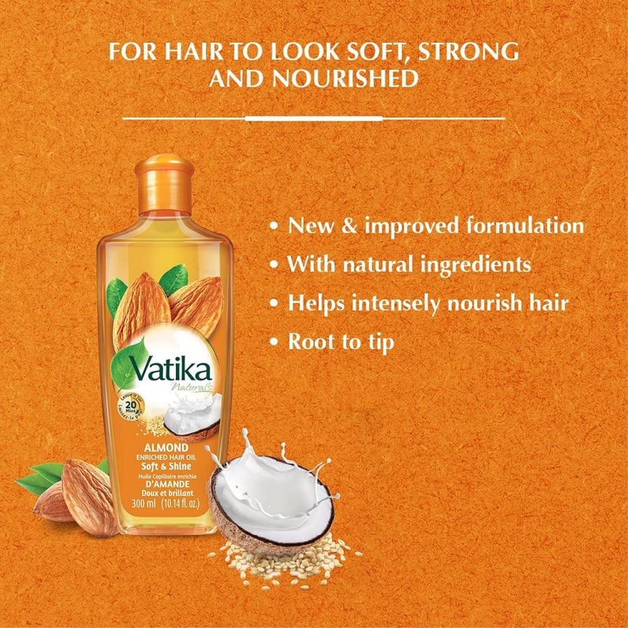 قاتيكا زيت الشعر 200 مل الغنى باللوز VATIKA HAIR OIL 200 ML ALMOND -651072
