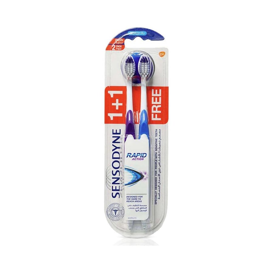 سنسوداين فرشاة اسنان مفعول سريع ناعم 1+1 مجانا 6065 SENSODYNE T.B RAPID ACTION SOFT 1+1 FREE (6065)