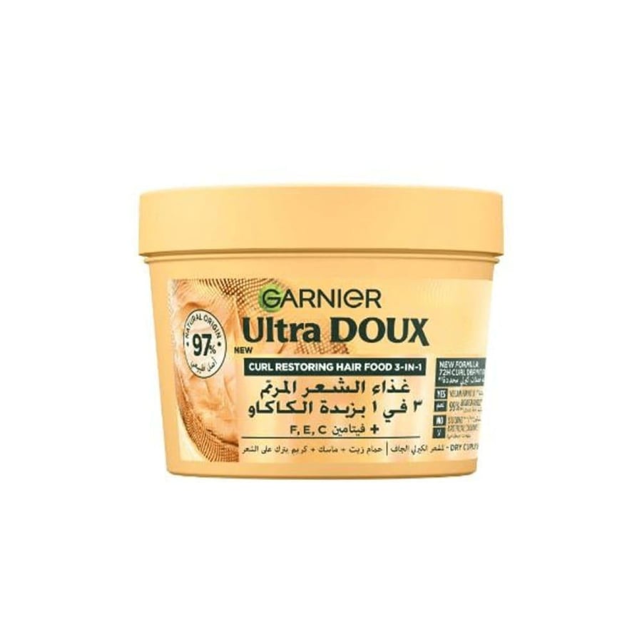 غارنييه غذاء للشعر بزبدة الكاكاو وزيت الجوجوبا 390مل GARNIER ULTRA DOUX HAIR FOOD COCOA 390ML 1489