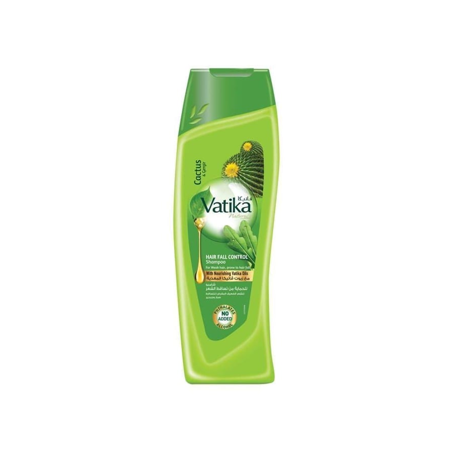 فاتيكا  شامبو 400مل/350مل الحماية من تساقط الشعر بالصبار والجرجير VATIKA SHAMPOO 400ML/350ML HAIR FALL CONTROL CACTUS-GARGIR (08252)+(74054)