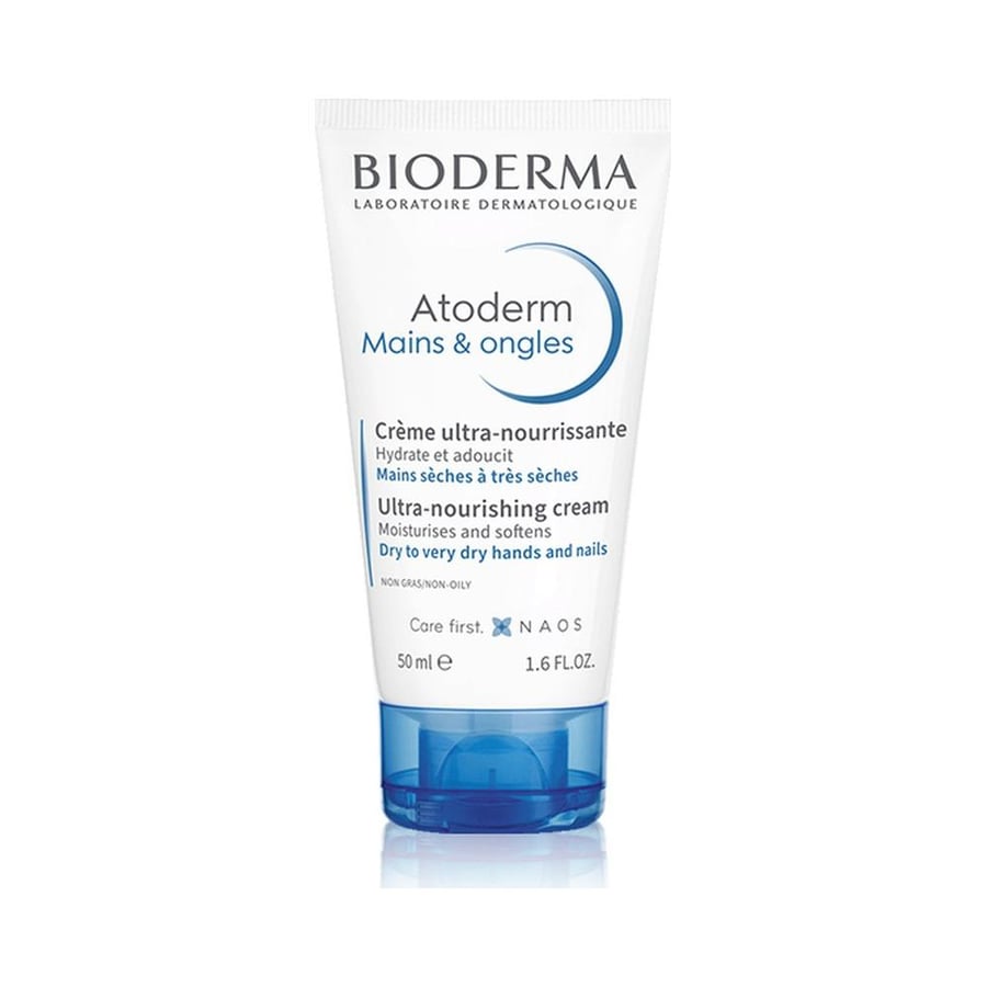 بايودرما اتودرم كريم لليدين والاظافر 50مل BIODERMA ATODERM 50 ML ULTRA NOURISHING HANDS -NAIL 4193