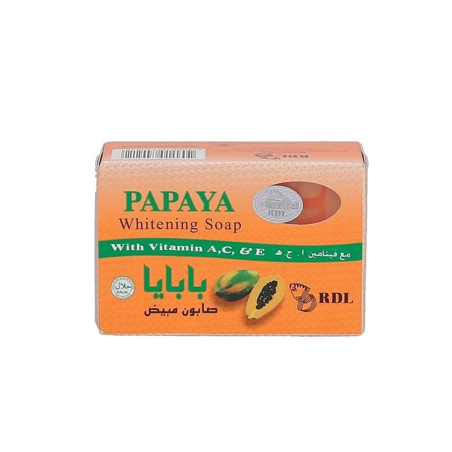 ار دي ال صابون 128 جرام بمستخلص البابايا RDL PAPAYA SOAP 128GM BRIGHTENING (658347)+(740212)
