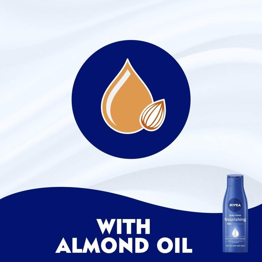 نيفيا لوشن للجسم 250 مل عنايه مركزه ومرطبه مغذي NIVEA BODY LOTION 250ML NOURISHING ALMOND OIL  78114