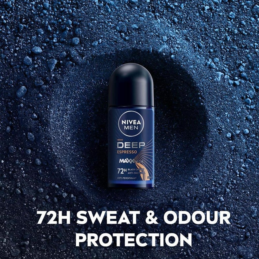 نيفيا رول مزيل عرق 50مل بلاك كاربون NIVEA ROLL ON 50 ML DEEP BLACK CARBON ESPRESSO 741