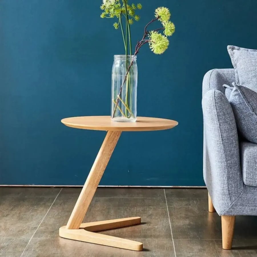 Wooden side table that fits into the sofa