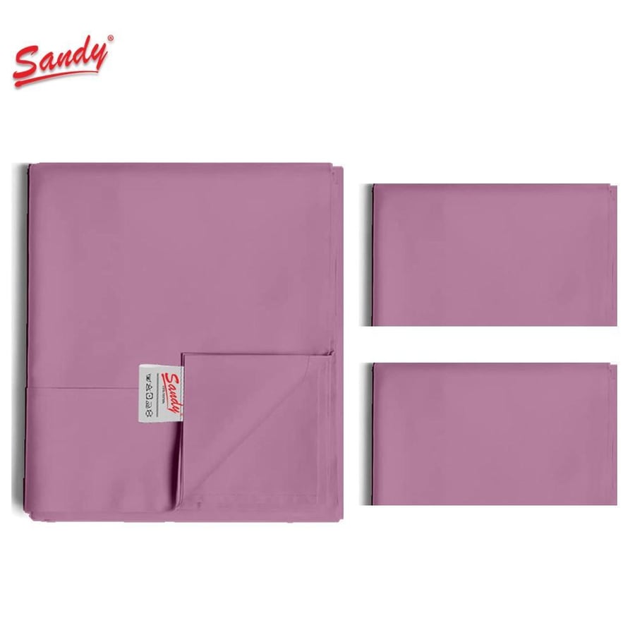 Sandy plain single and a half bed sheet set - Opera purple